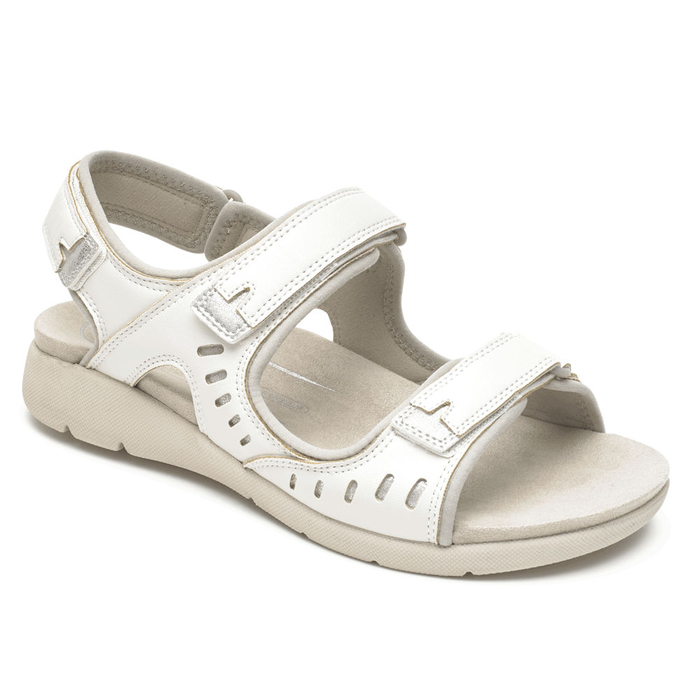 Rockport Womens Sandals White - Eileen Comfort - UK 349-PQIYCW